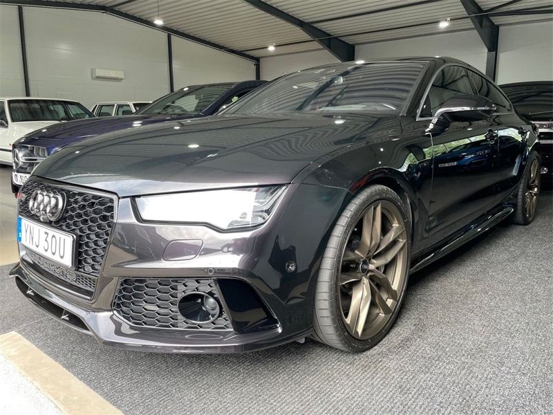 Svart Audi RS7 Performance Quattro stulen i Helsingborg