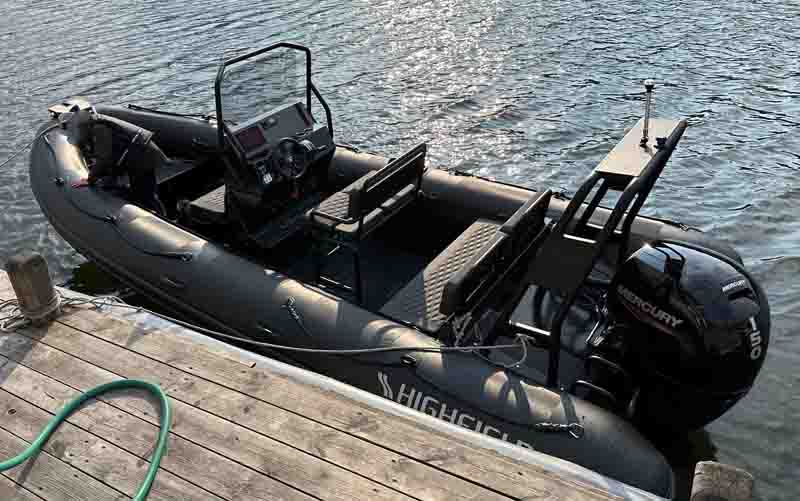 Highfield Patrol 600 med 150 hk Mercury stulen i Saltsjö-boo, Stockholm