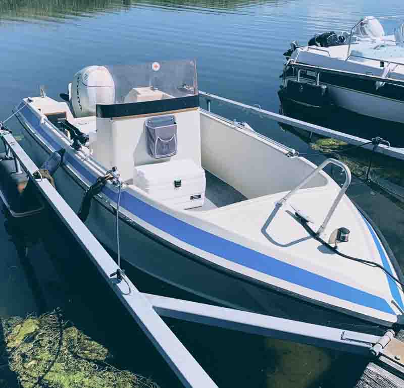 Nordsjö 540 med 90 Hk Honda stulen i Forsbäck söder om Onsala
