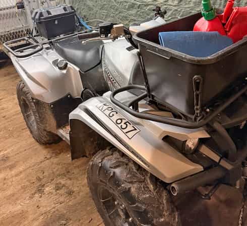 Silverfärgad Yamaha Grizzly 700 EPS stulen strax söder om Häradsbäck, öster om Älmhult
